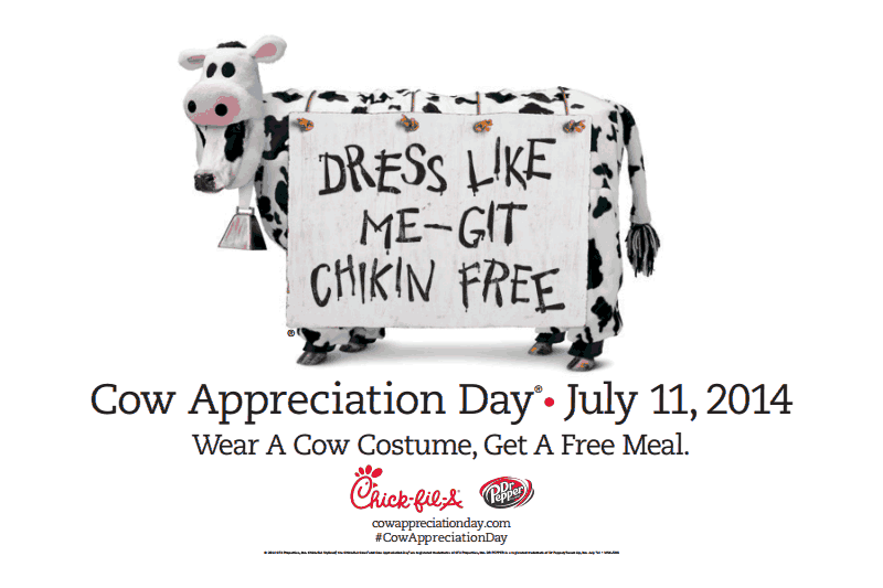 ChickfilA Cow Appreciation Day on 7/11/14 The Coupon Challenge