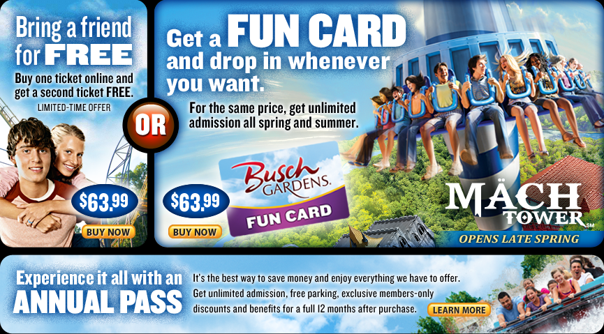 Busch Garden: B1G1 Free Tickets - The Coupon Challenge