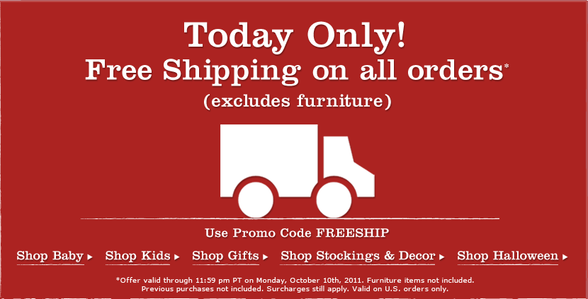 Pottery Barn Kids Free Shipping On All Orders Today Only 10 10