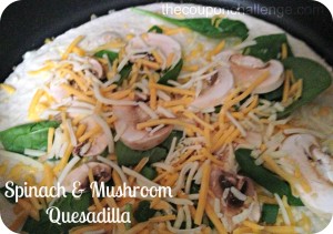 Spinach and Mushroom Quesadilla 1