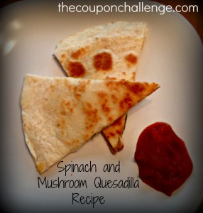 Spinach and Mushroom Quesadilla Recipe