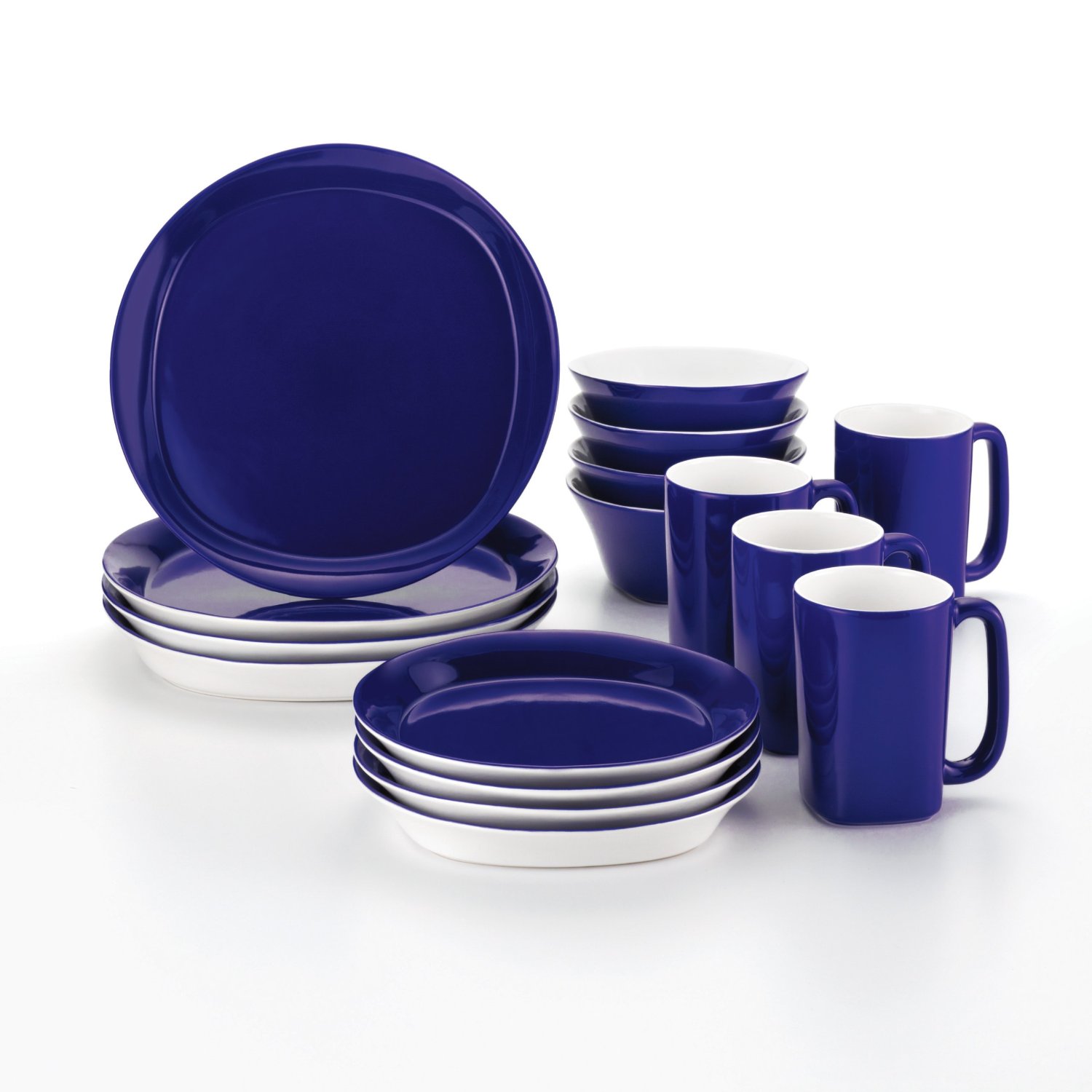 Купить синюю крышку. Stoneware Dinnerware Set посуда. Посуда синего цвета. Набор посуды синего цвета. Набор тарелок синий цвет.