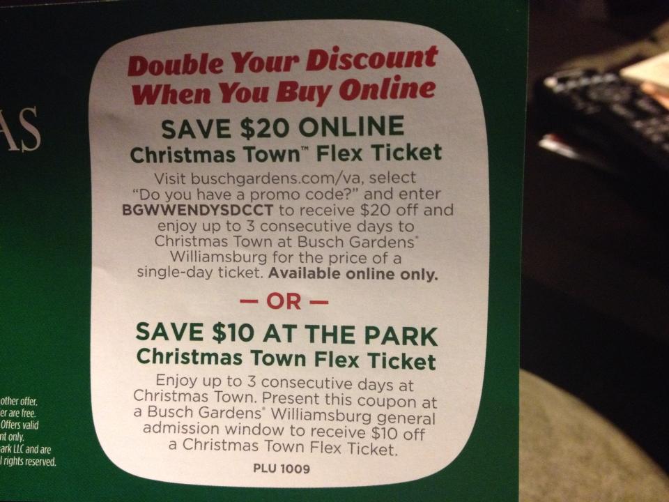 Coupons For Busch Gardens Christmas Town