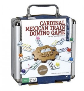 Cardinal Industries Mexican Train Domino Game in an Aluminum Case