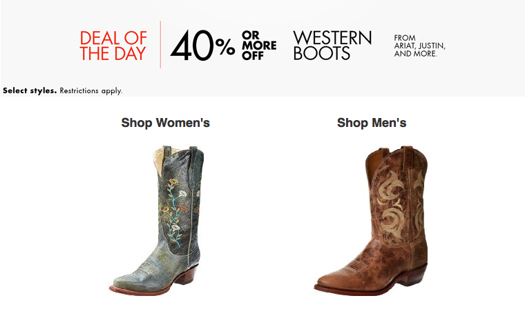 Amazon 40 Off Cowboy Boots The Coupon Challenge