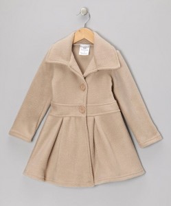 Tan Button Coat - Infant, Toddler & Girls