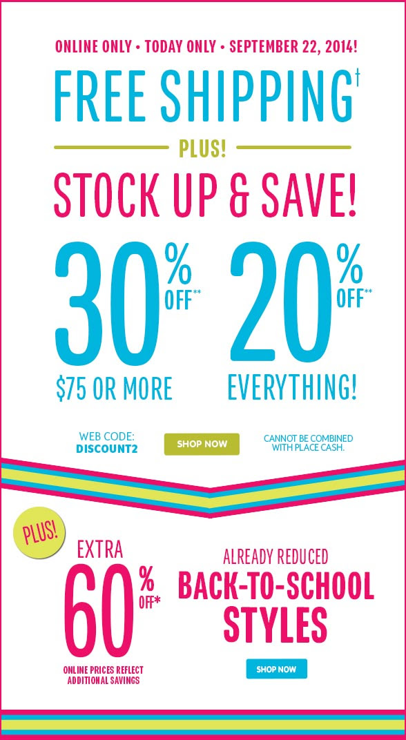 The Children's Place Free Shipping + 20 Off Everything The Coupon