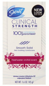 Secret Clinical Strength Smooth Solid Women's Antiperspirant & Deodorant Fresh Water Orchid Scent
