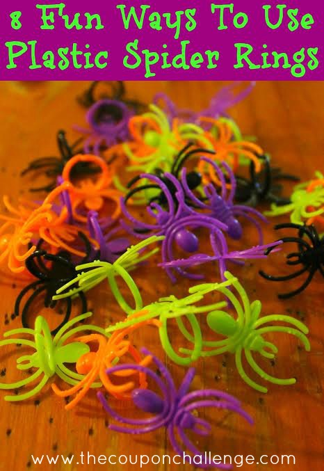 Glitter Plastic Spider Rings - Make and Takes