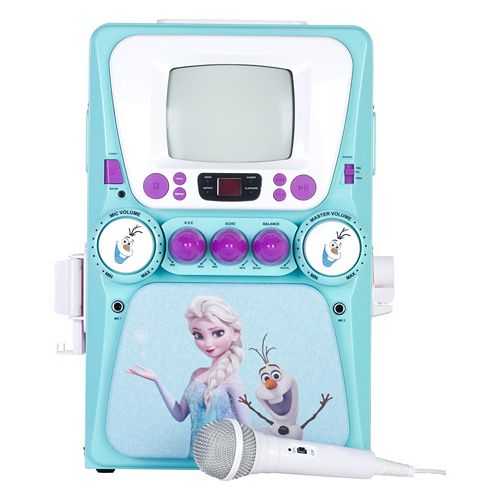 frozen karaoke machine with 2 microphones