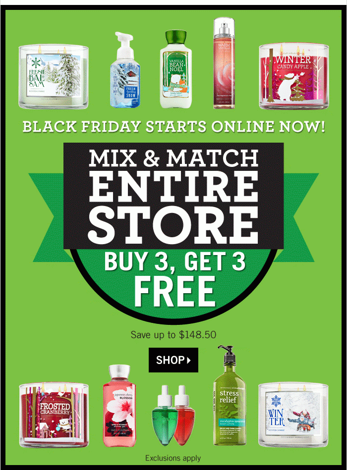 Bath & Body Works B3G3 {Black Friday Now} The Coupon Challenge