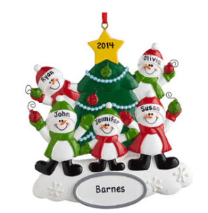 Personalized Snowman Family Ornament