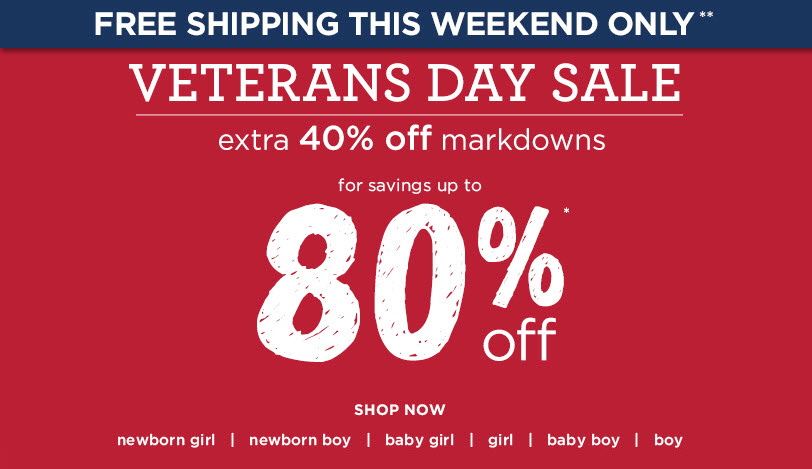 gymboree veterans day sale