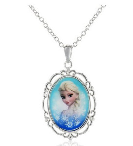 Disney Girls Frozen Silver-Plated Elsa Pendant Necklace, 18