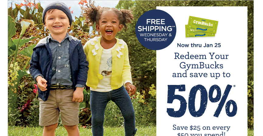 gymboree redeem gymbucks