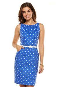 Chaps Pleated Knit Dress - Women's