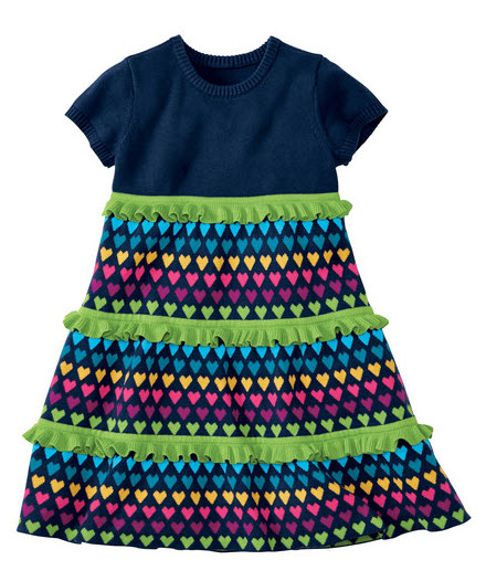 Navy Twirls Love Sweaters Dress