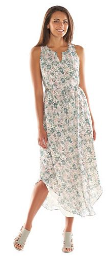 LC Lauren Conrad Floral Shirttail-Hem Maxi Dress