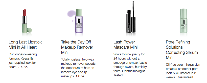 Clinique free minis