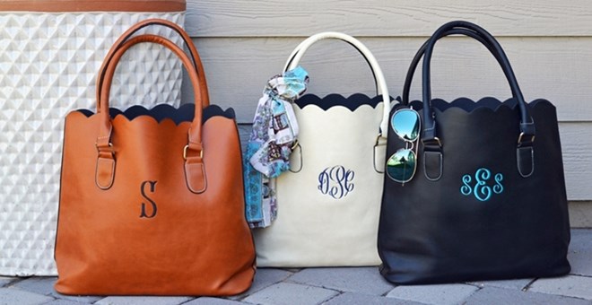 Monogram Scallop Totes