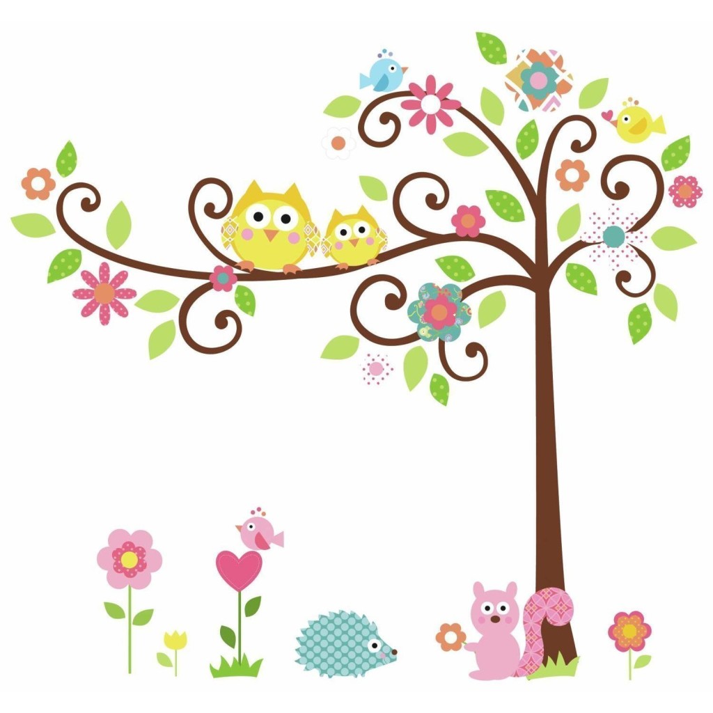 owls on tree decal