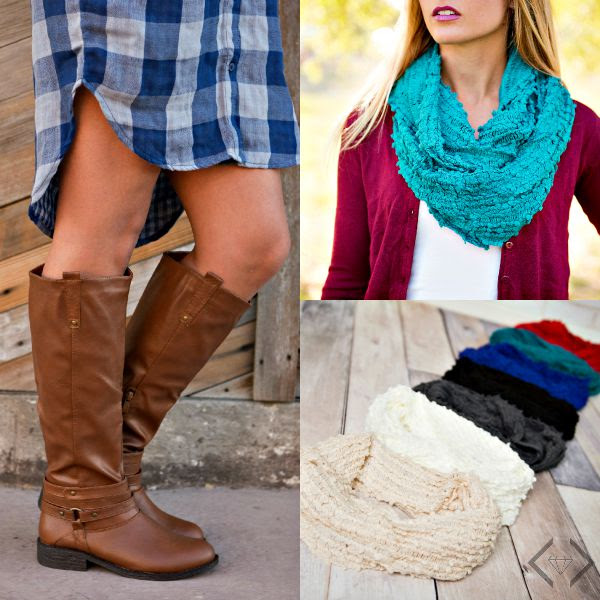 Cents of Style Boot and Scarf sale