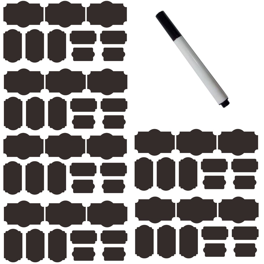 60 Fancy Rectangle Chalkboard Sticker Variety Pack