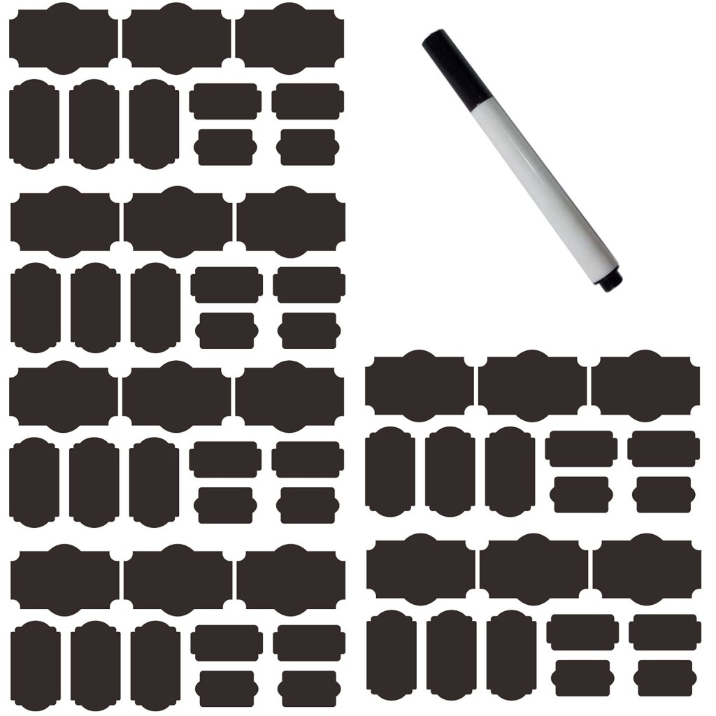 60 Fancy Rectangle Chalkboard Sticker Variety Pack