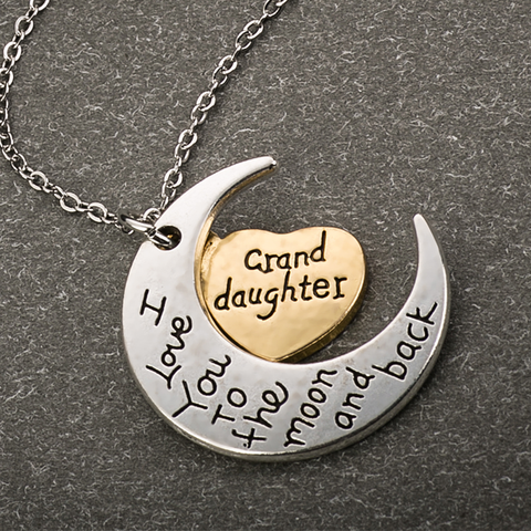 Moon and Back Granddaughter Necklace