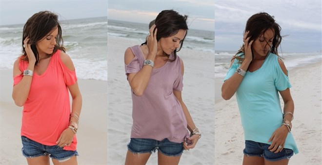Cold Shoulder A-Line Tunics