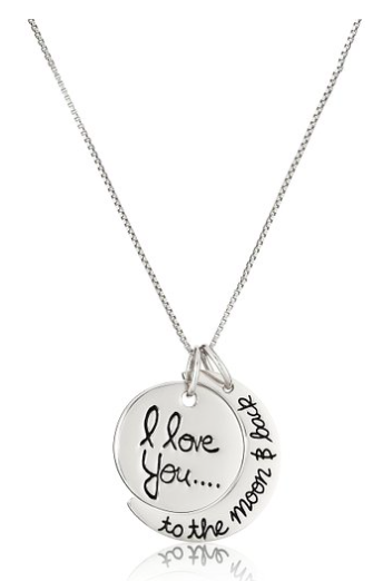 Sterling Silver "I Love You To The Moon and Back" Pendant Necklace