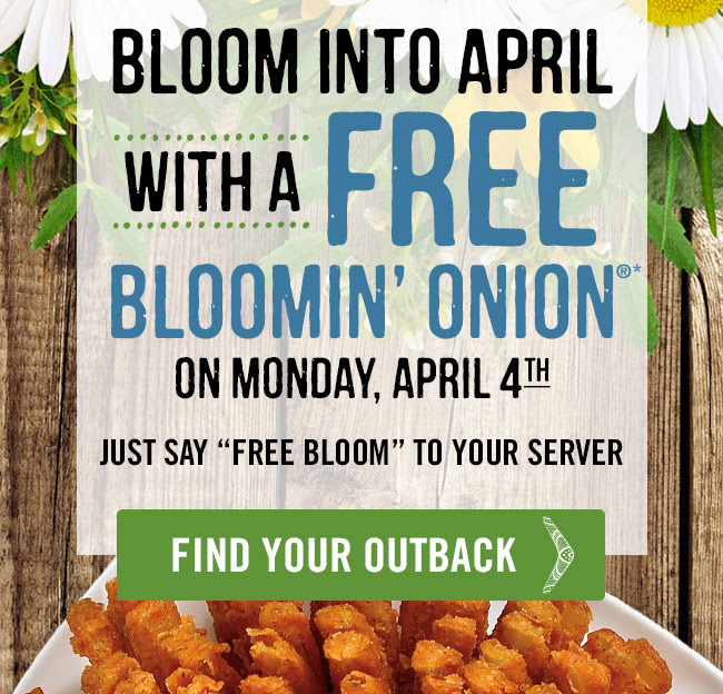 free bloomin onion