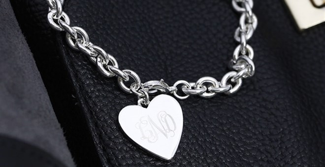 Personalized Heart Charm Bracelet