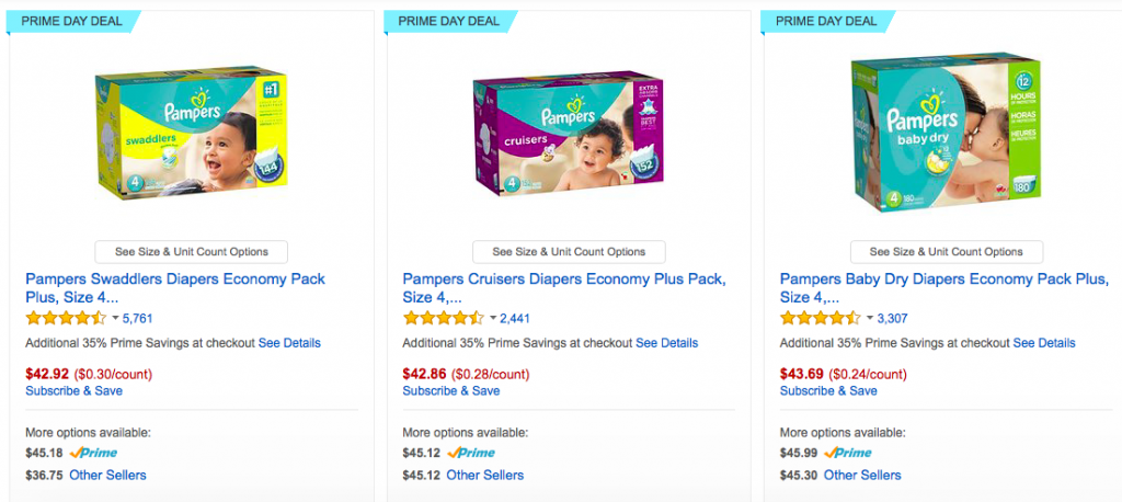 35% off selected Pampers Diapers