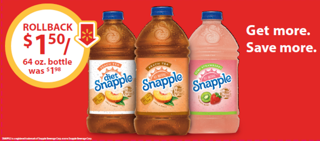 Snapple on Rollback at Walmart