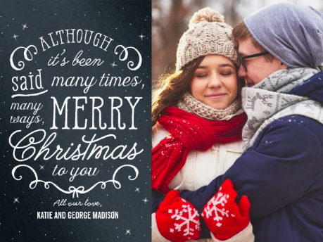 simple phrase christmas card