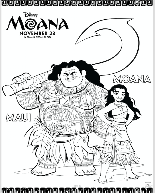 Moana coloring page