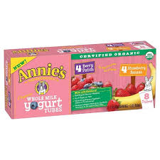  Annie's Homegrown Organic Whole Milk Yogurt Tubes 