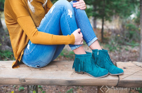 fringe booties
