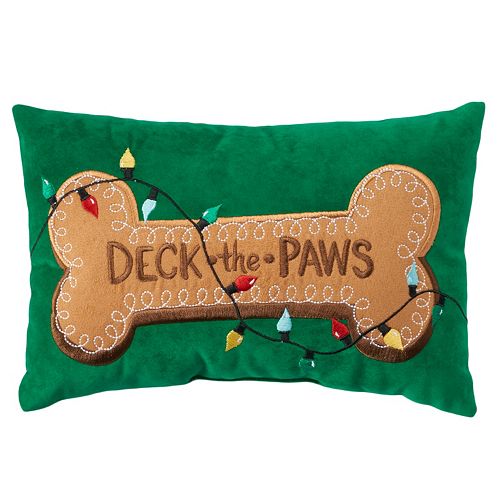 St. Nicholas Square® ''Deck the Paws'' Small Oblong Throw Pillow