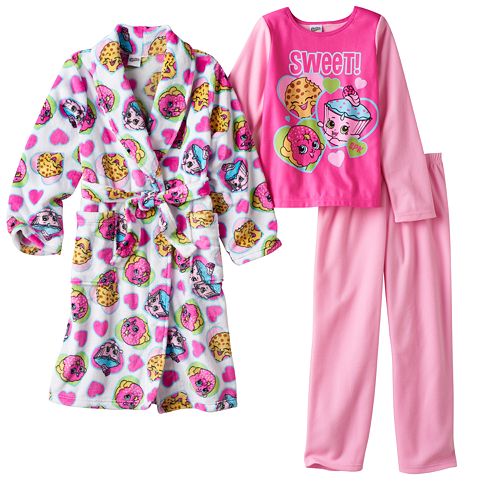 Girls 4-12 Shopkins Pajamas & Bath Robe Set2606057