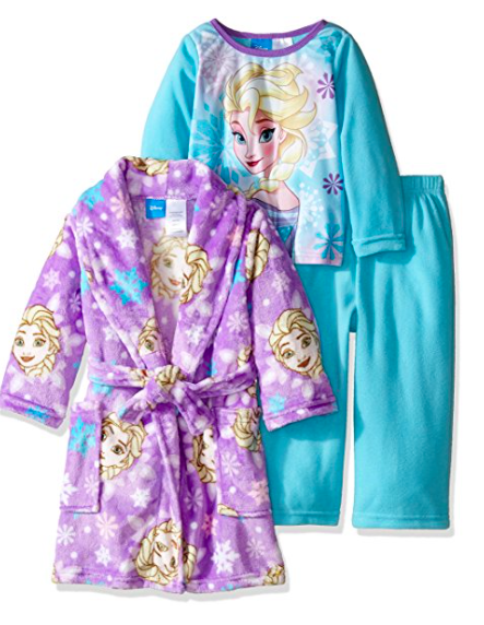 Disney Girls' Frozen Elsa 3-Piece Pajama Set with Robe