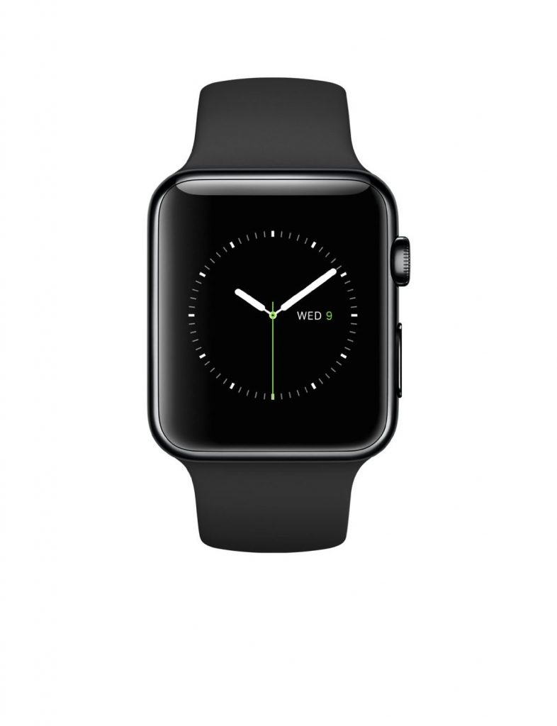 Apple Watch 38mm Stainless Steel Case w/ Black Sport Band