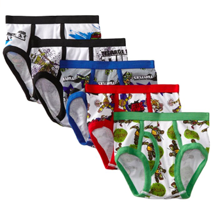 Nickelodeon Little Boys' Teenage Mutant Ninja Turtles Underwear, (Pack of 5)