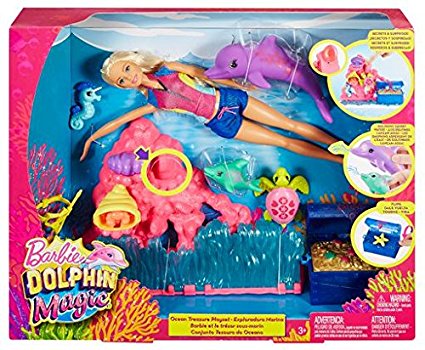 Amazon Barbie Dolphin Magic Ocean Treasure Playlet 23.99 The